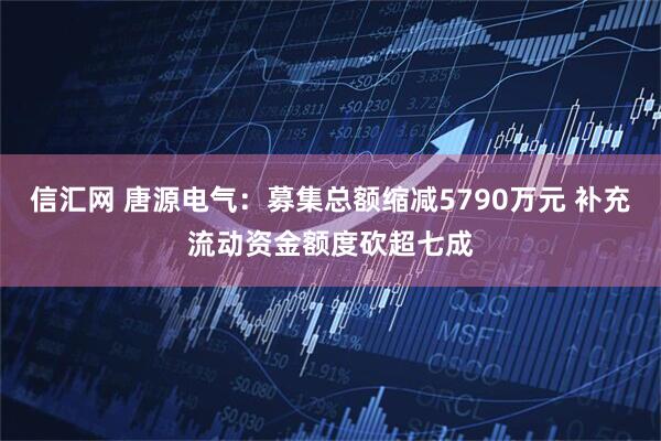 信汇网 唐源电气：募集总额缩减5790万元 补充流动资金额度砍超七成